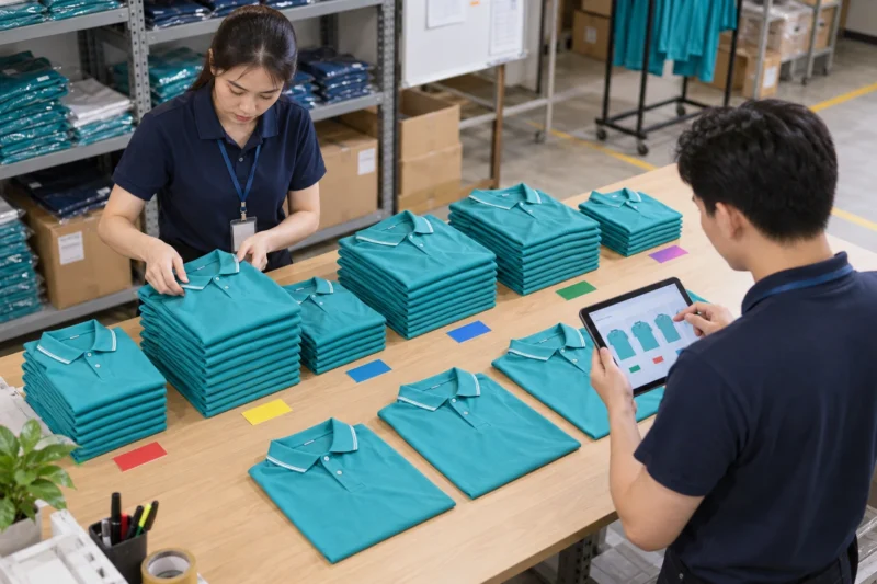 Phân bổ số lượng áo dự phòng theo tỷ lệ từng size