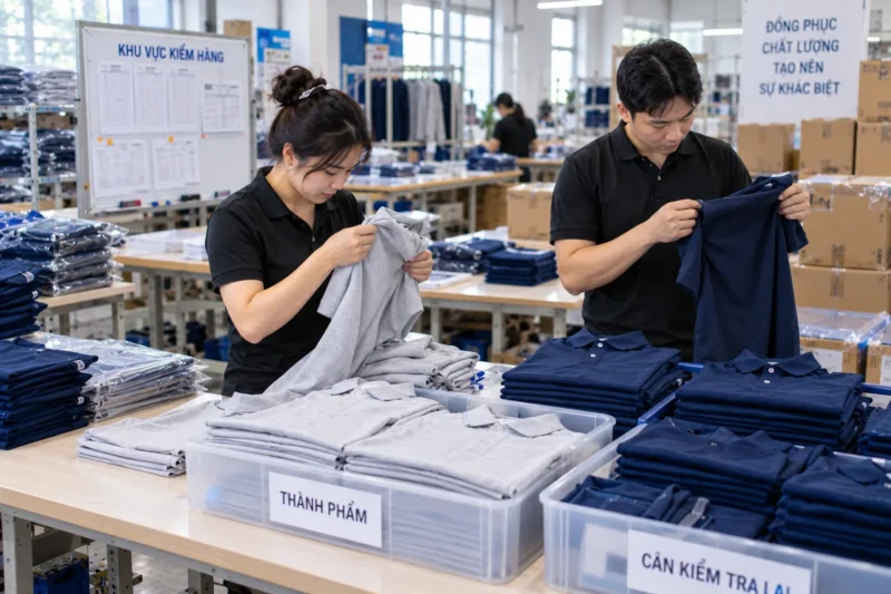 Phân loại áo đạt và áo cần xử lý sau nghiệm thu