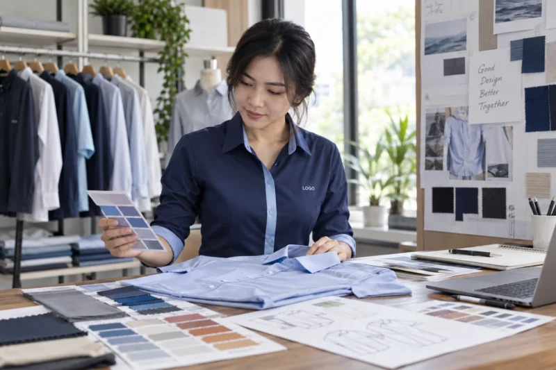 Phối màu áo đồng phục theo logo công ty