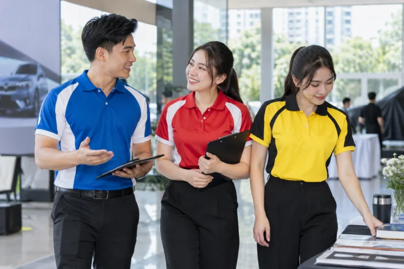 Phối màu áo theo nhận diện thương hiệu