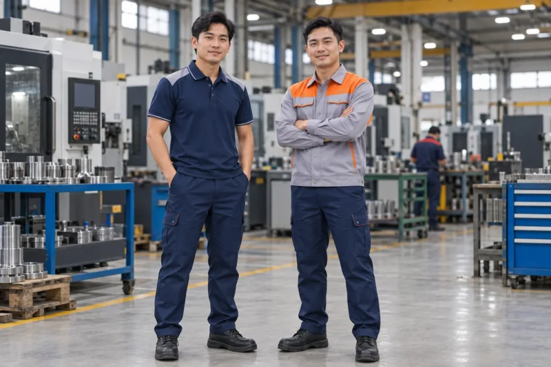 Polo và áo dài tay trong bộ đồng phục kỹ thuật