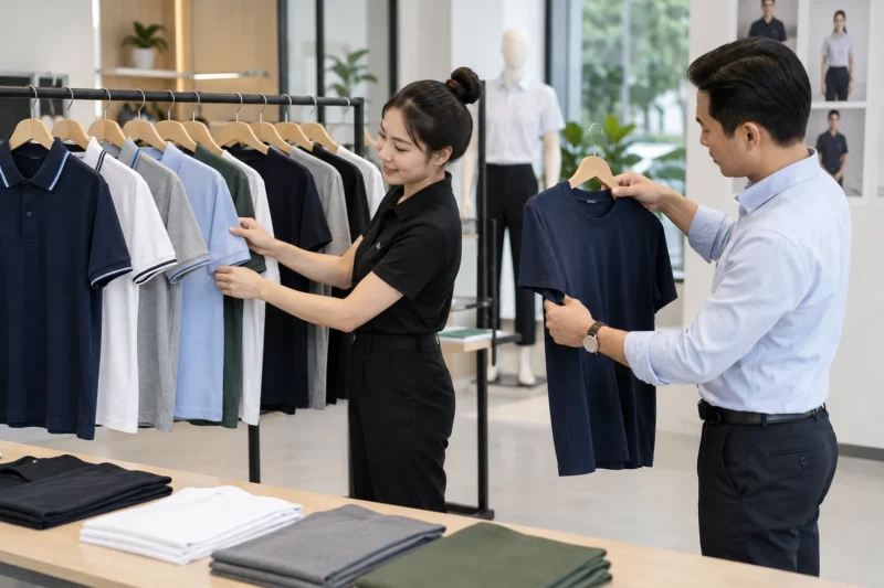 Quy trình gom và chốt size áo đồng phục