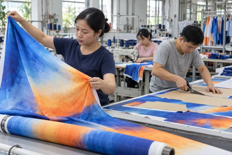 Quy trình in cắt và may áo chuyển nhiệt toàn thân