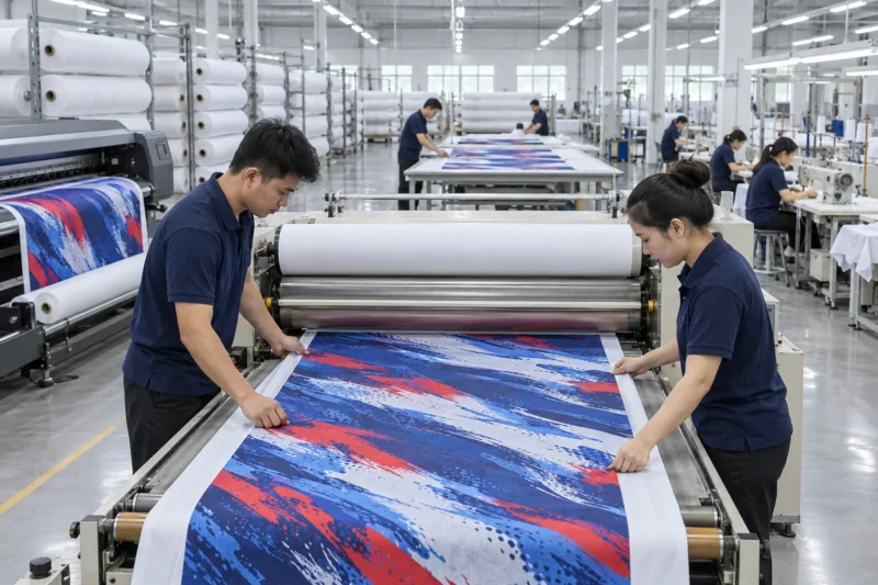 Quy trình in chuyển nhiệt áo đồng phục tại xưởng