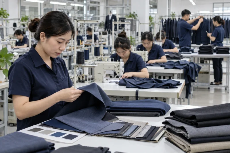 Quy trình may bộ đồng phục công ty cao cấp