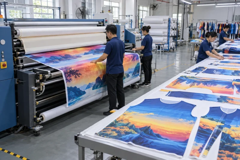 Quy trình sản xuất áo in chuyển nhiệt số lượng lớn