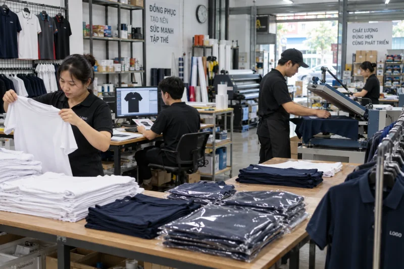 Quy trình và thời gian in áo đồng phục