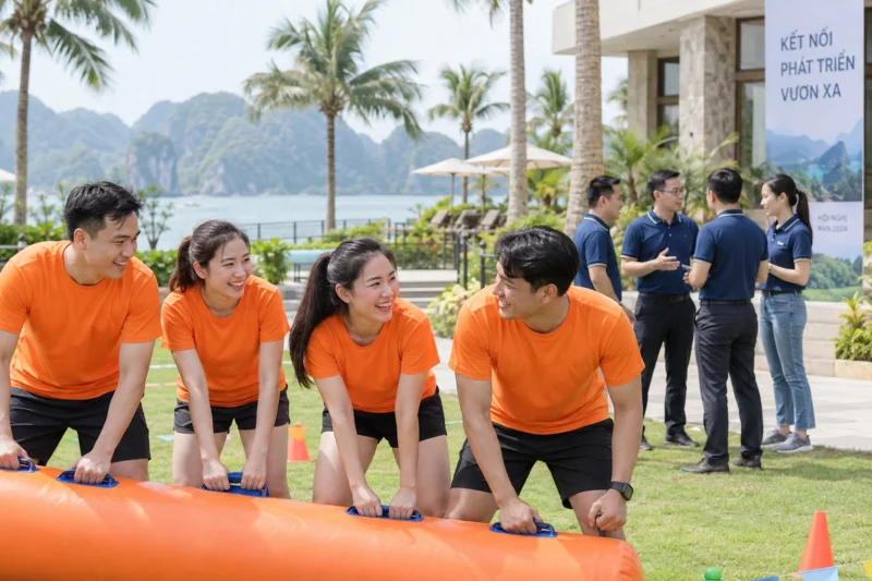 So sánh áo cổ tròn và polo cho team building