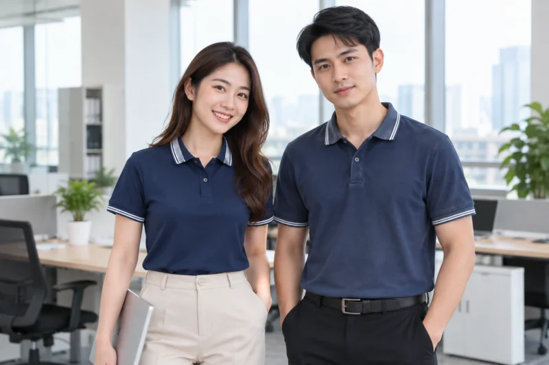 So sánh áo đồng phục công ty còn mới và áo đồng phục đã xuống cấp