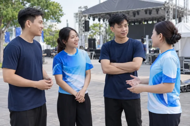So sánh áo sự kiện in chuyển nhiệt và áo trơn in logo