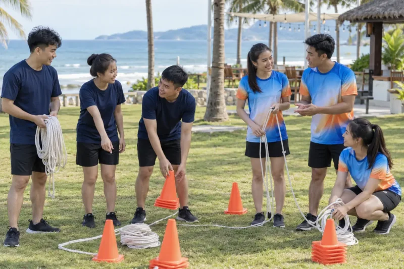 So sánh áo team building in chuyển nhiệt và áo trơn in logo