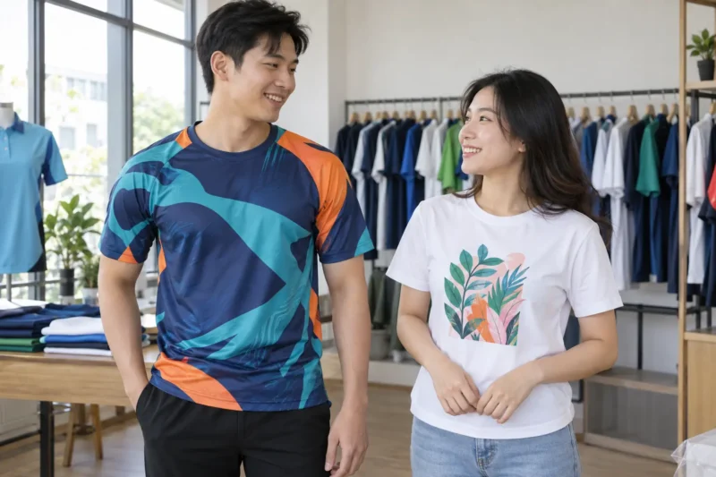 So sánh in chuyển nhiệt và in DTG trên áo thun