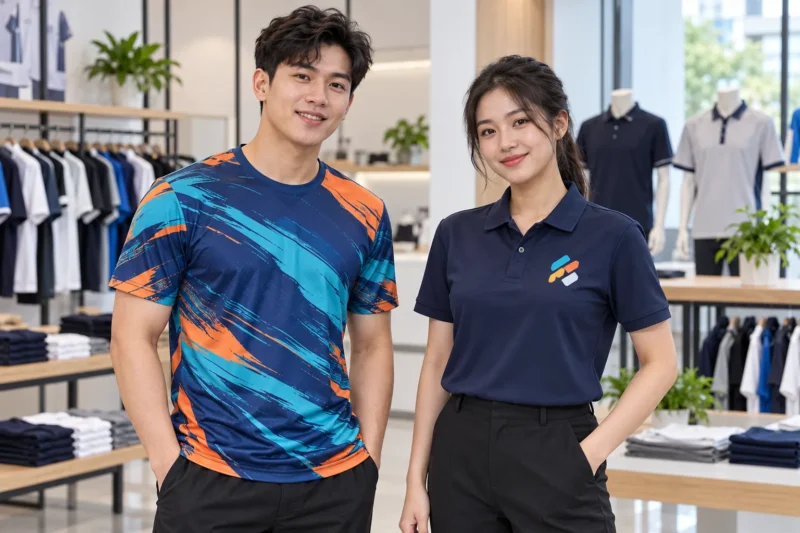 So sánh in chuyển nhiệt và in PET trên áo đồng phục