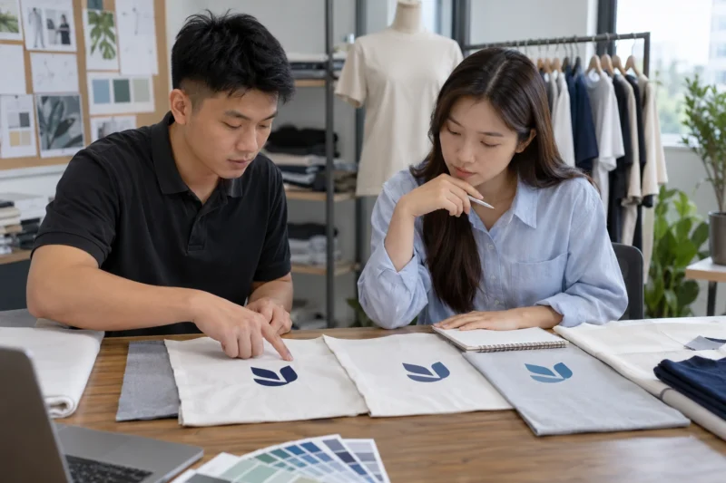 So sánh mẫu in logo thực tế trước khi duyệt màu