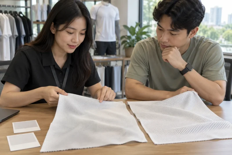 So sánh vải Cafe in chuyển nhiệt với vải Coolmax