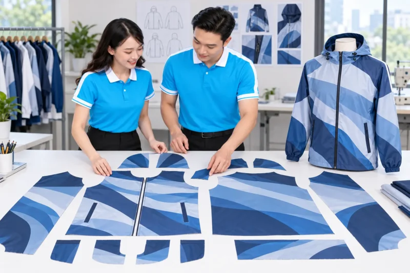 Thiết kế áo gió theo rập in chuyển nhiệt