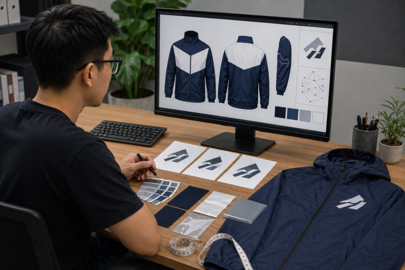 Thiết kế logo áo khoác gió