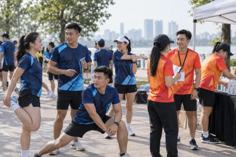 Thun mè in chuyển nhiệt trên áo thể thao và áo sự kiện