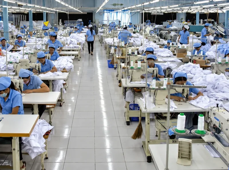 Toàn cảnh năng lực xưởng may đồng phục đang sản xuất