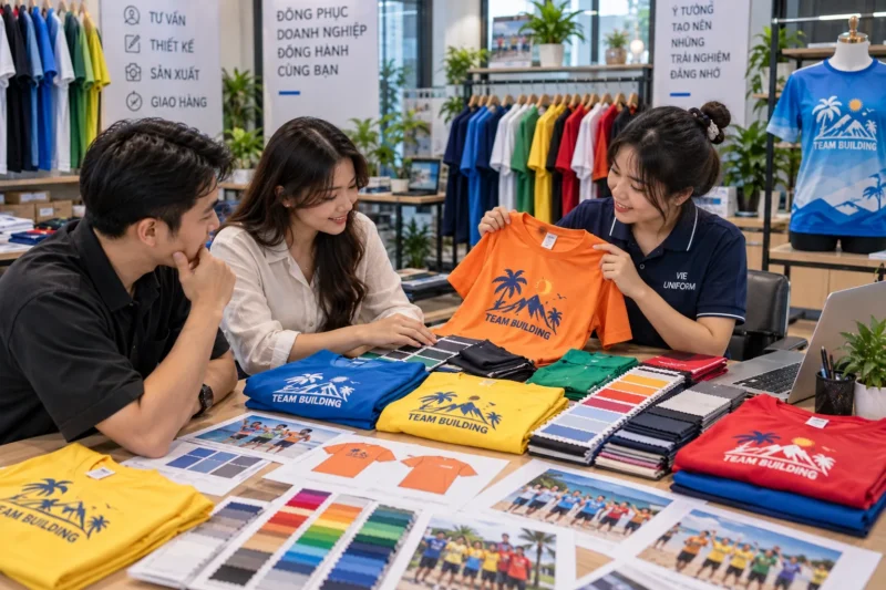 Tư vấn mẫu áo và màu đội cho chương trình team building