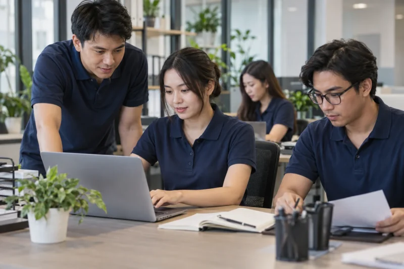Vải CVC may áo thun đồng phục công ty