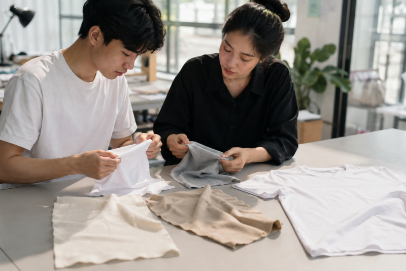 Vải cotton may áo lớp