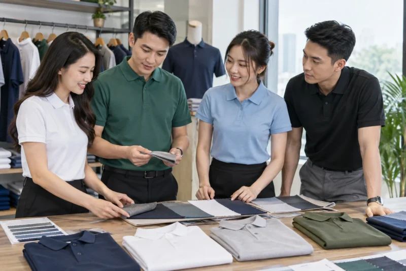 Vải may áo polo đồng phục