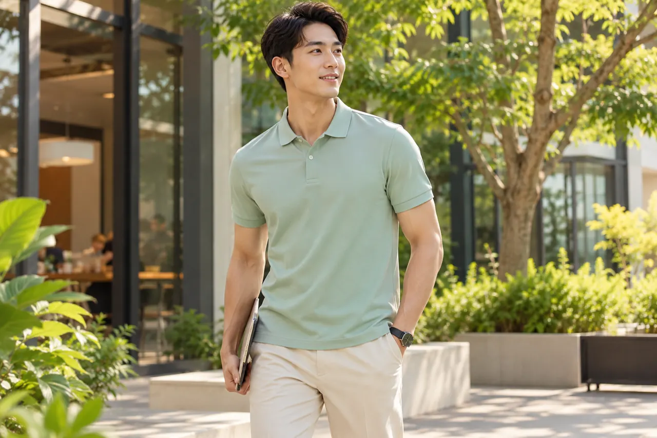 Vai và tay polo trên người dáng cao