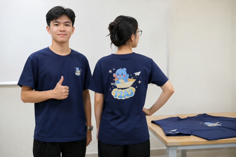 Vị trí in PET áo thun lớp