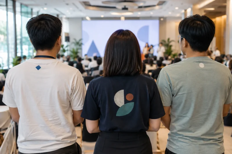 Vị trí in logo và hình sau lưng áo đồng phục