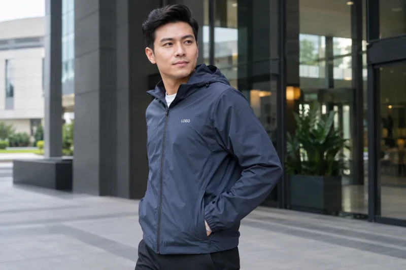 Vị trí in thêu logo trên áo khoác gió