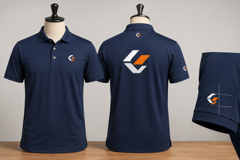 Vị trí logo áo polo đồng phục