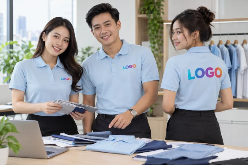Vị trí logo áo thun đồng phục