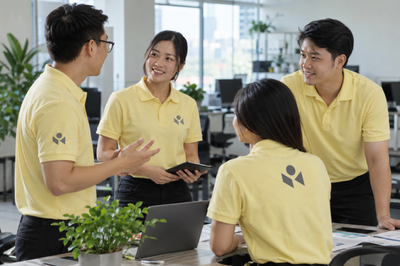 Vị trí logo áo thun đồng phục