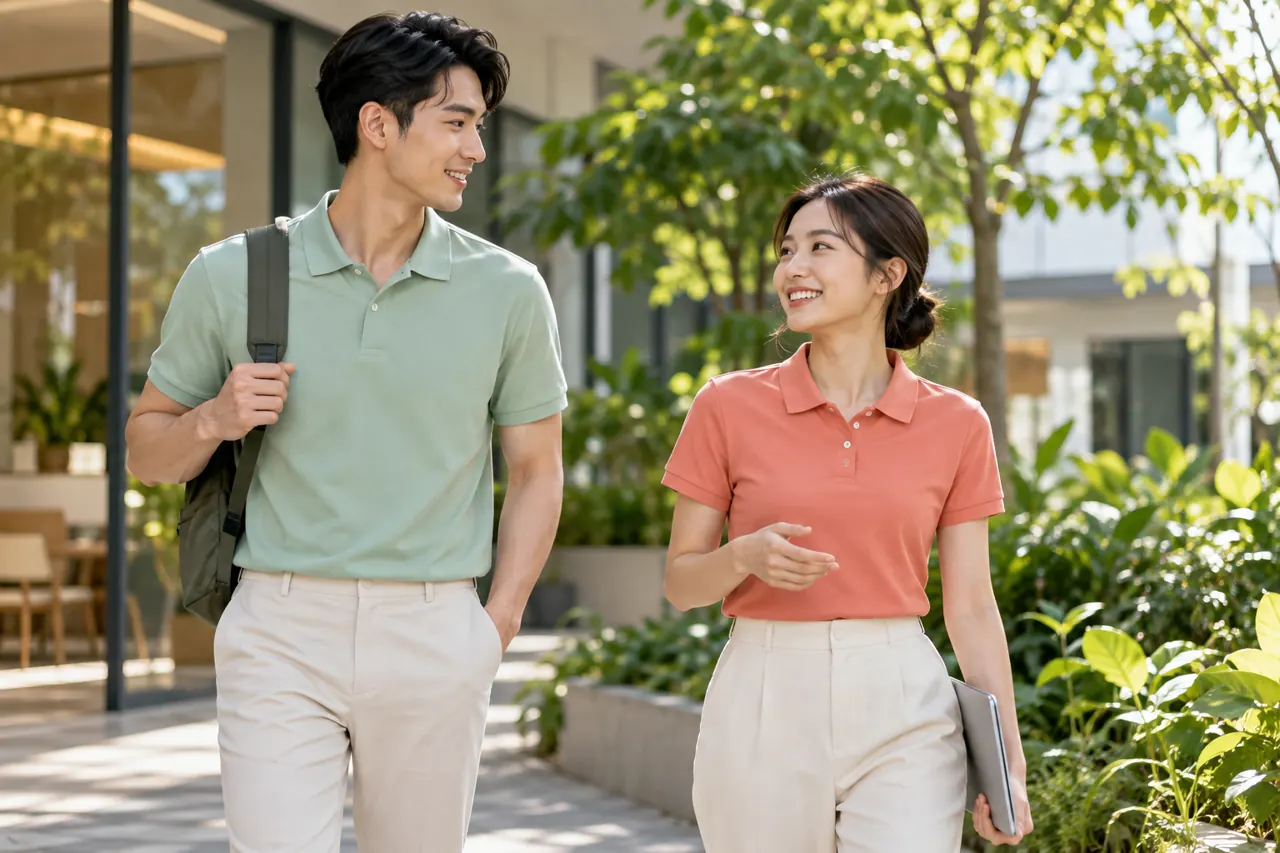 Vị trí logo nhỏ trên áo polo vận động