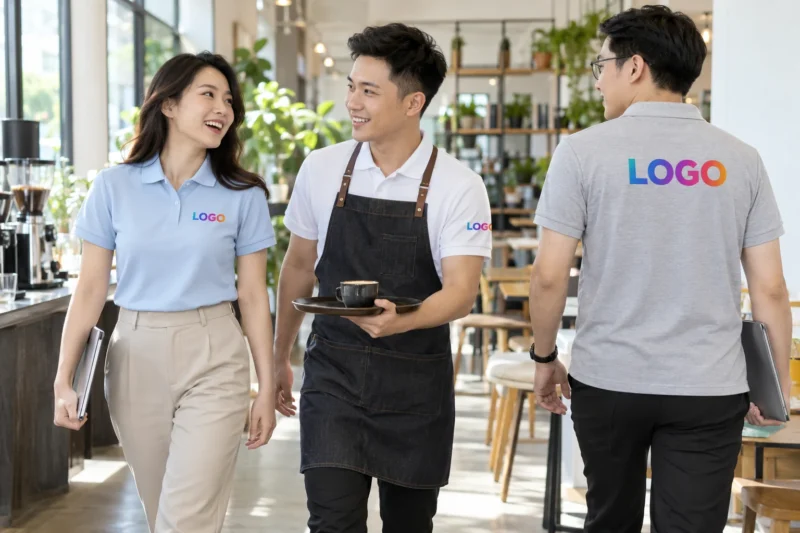 Vị trí logo trên áo đồng phục theo công việc