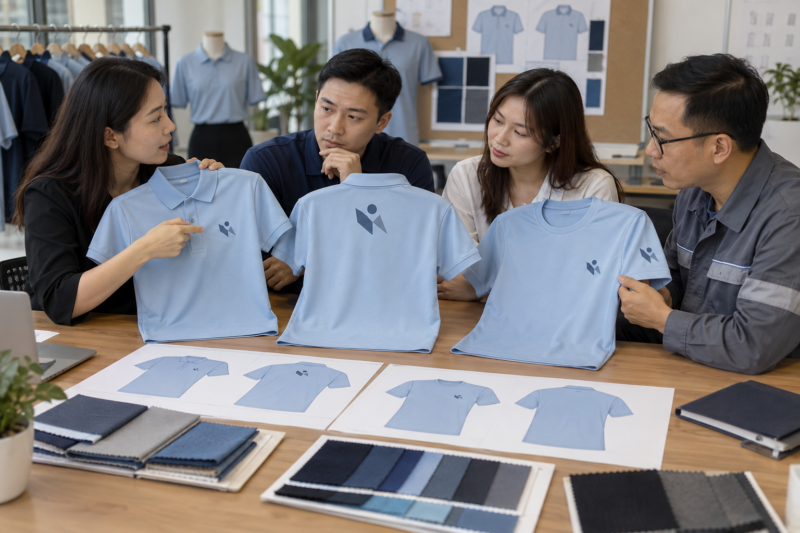 Vị trí logo trên áo đồng phục theo công việc