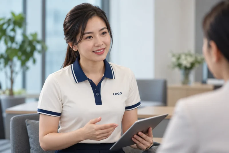 Vị trí logo trên áo đồng phục trình dược viên
