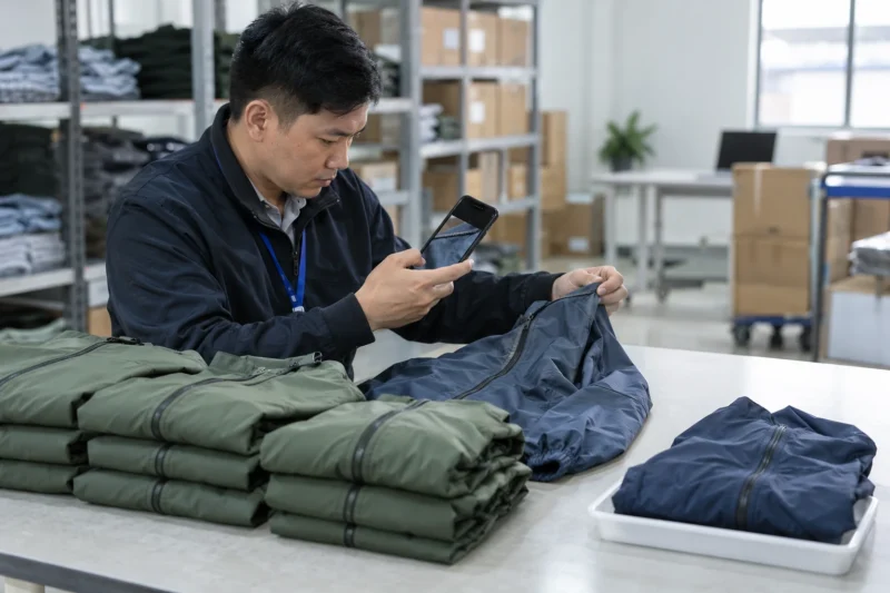 Xử lý áo khoác gió bị lỗi khi nhận hàng