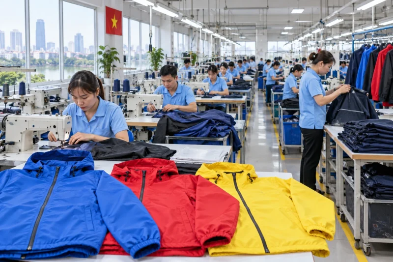 Xưởng may áo khoác gió đồng phục