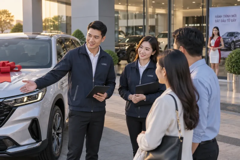 Áo khoác đồng phục nhân viên showroom ô tô