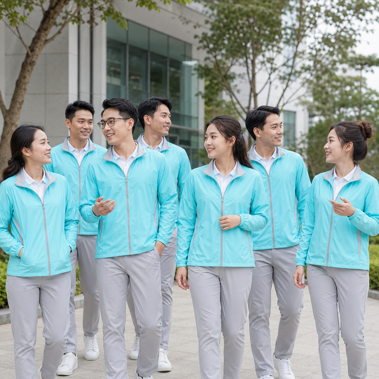 công ty mặc Mẫu áo khoác gió đồng phục 1 lớp công ty mặc Mẫu áo khoác gió đồng phục 1 lớp