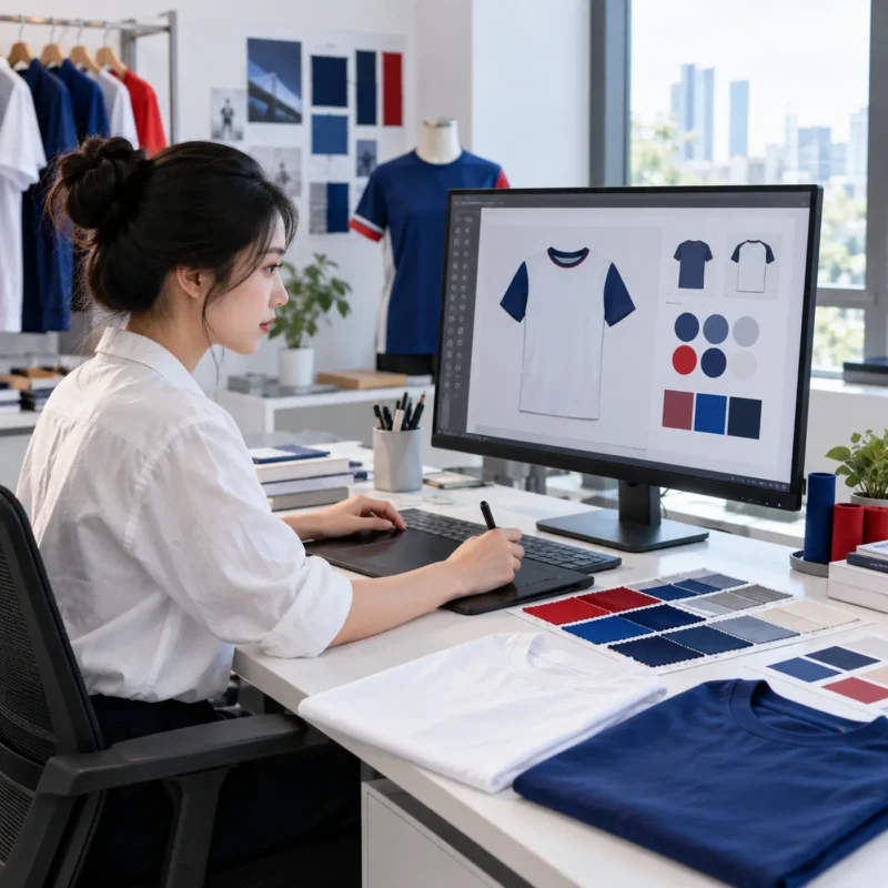 Mẫu áo thun cổ tròn đồng phục