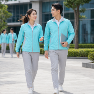 người mặc Mẫu áo khoác gió đồng phục 1 lớp