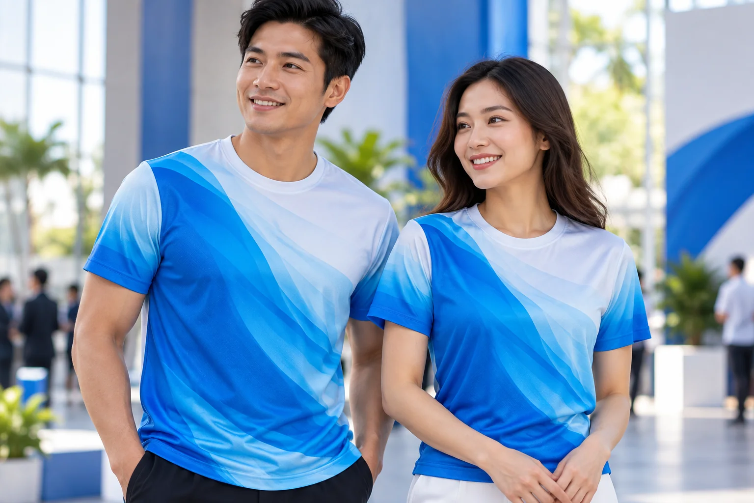 Áo cổ tròn cao cấp vải Vicool in chuyển nhiệt