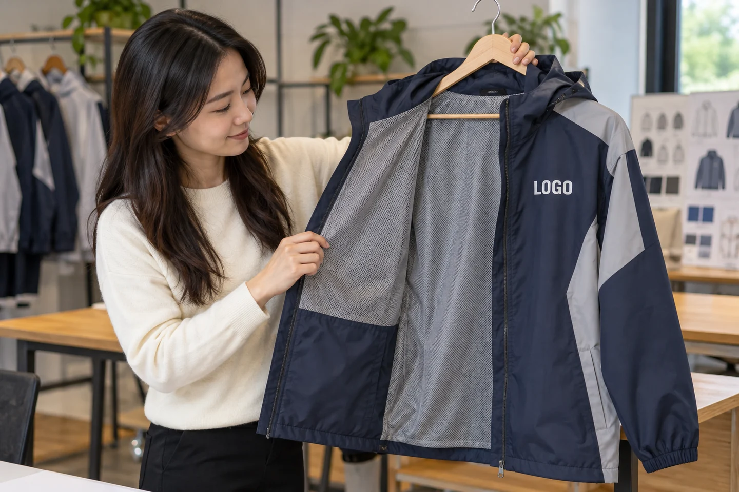 Áo khoác đồng phục navy xám