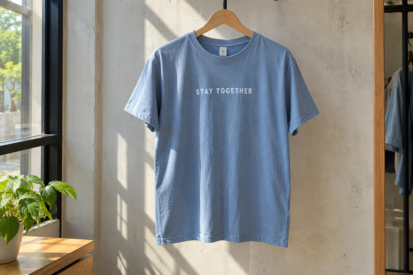 Áo lớp xanh in chữ STAY TOGETHER