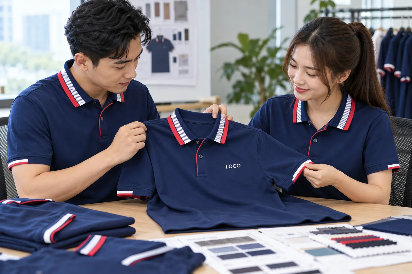Duyệt bộ polo công ty cùng phối màu