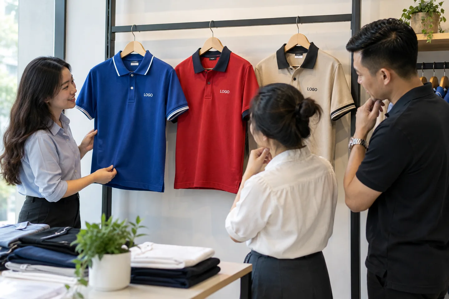 Duyệt các phối polo xanh đỏ và be