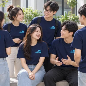 Học viên mặc áo Du học Thành Công – ảnh minh họa
